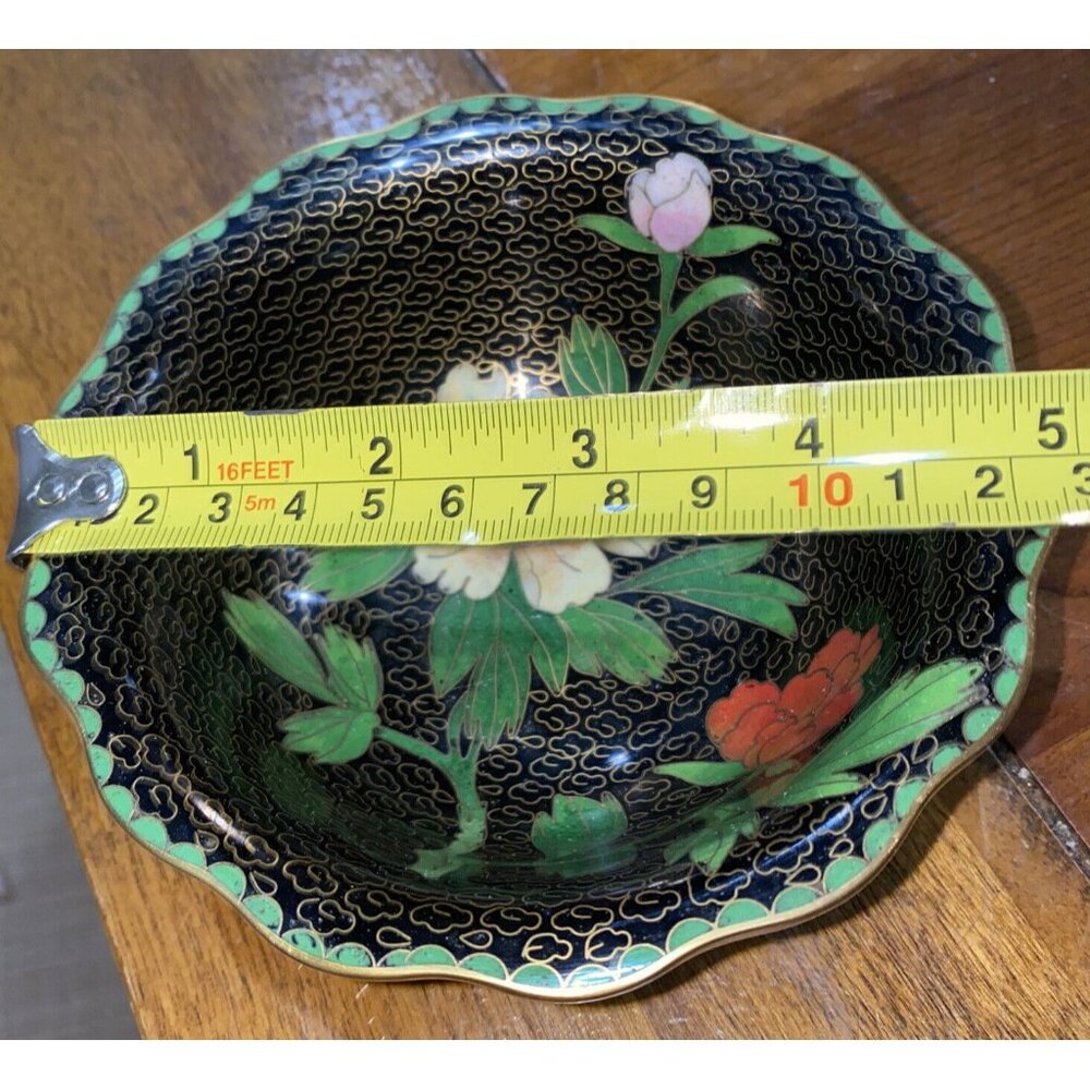 Vintage Jingfa Cloisonné Asian Chinese China Beautiful Bowl Flower Floral PRC - Picture 5 of 6